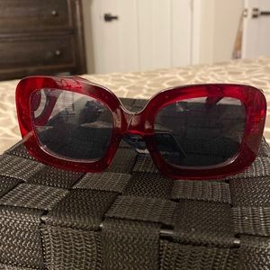 Red Acrylic Sunglasses